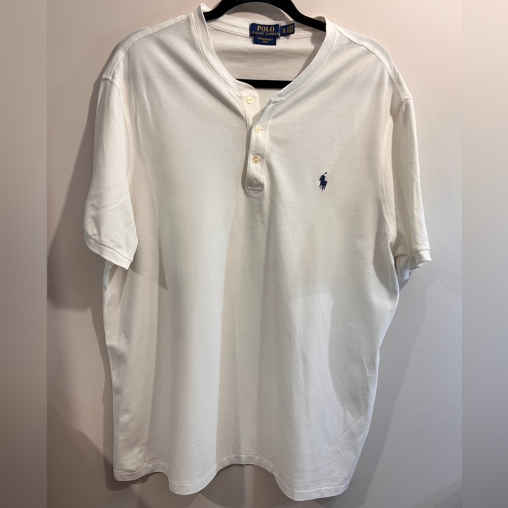Polo Ralph Lauren Men’s Featherweight Mesh White Henley Shirt